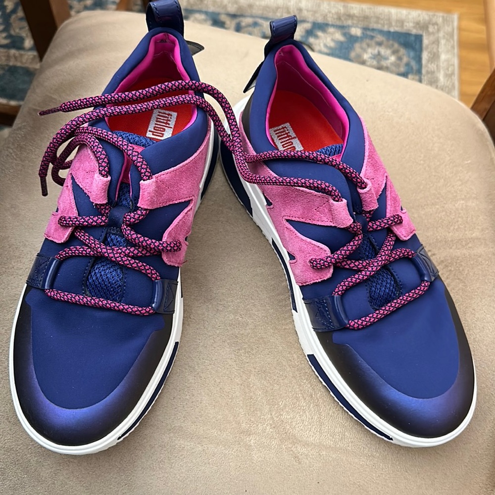 Ladies Fitflop size 8.5 blue and pink tennis shoes